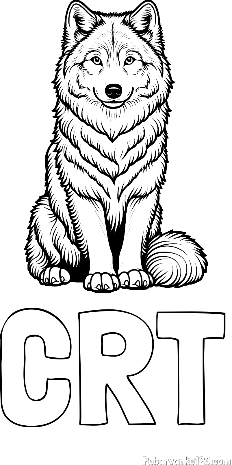 Pobarvanka imena ČRT in pobarvanka prijaznega volka