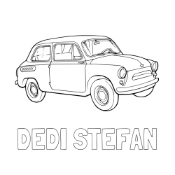 Online izdelana pobarvanka - Pobarvanka imena DEDI ŠTEFAN in pobarvanka fička