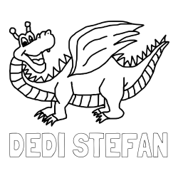 Online izdelana pobarvanka - Pobarvanka imena DEDI ŠTEFAN in pobarvanka zmajčka
