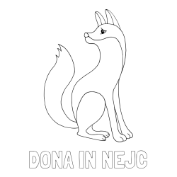 Online izdelana pobarvanka - Pobarvanka imena DONA IN NEJC in pobarvanka ljubke lisičke