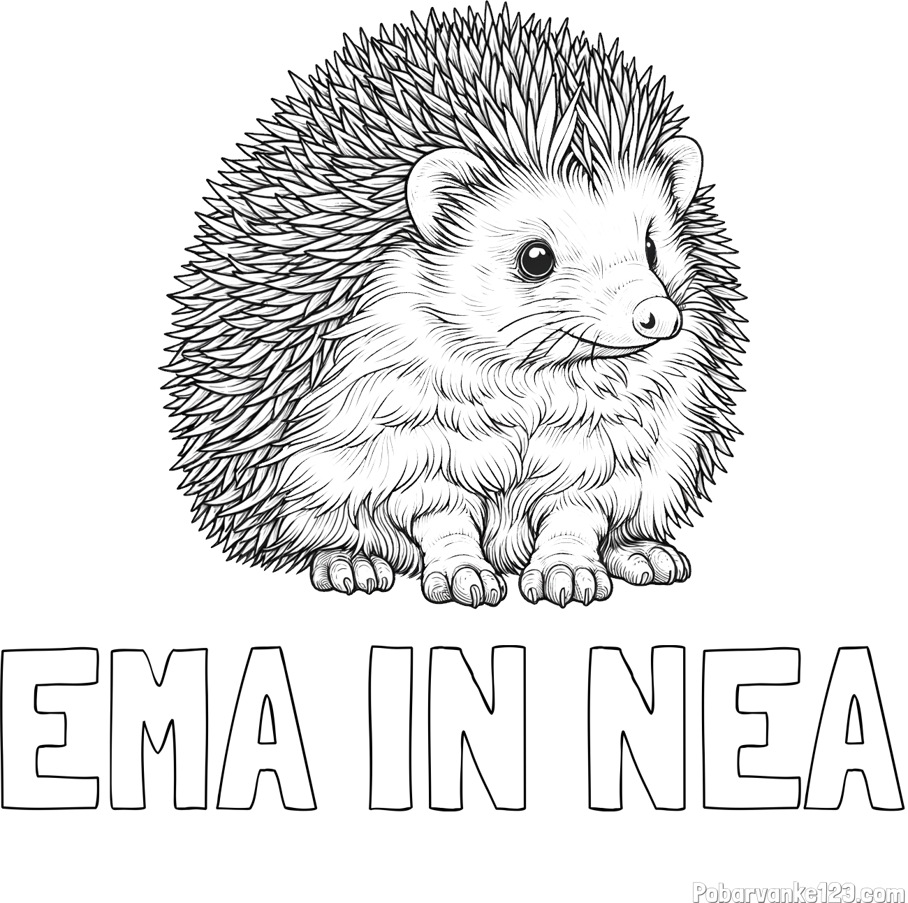 Pobarvanka imena EMA IN NEA in pobarvanka nasmejanega ježa