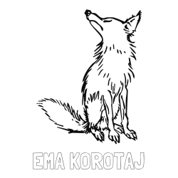 Online izdelana pobarvanka - Pobarvanka imena EMA KOROTAJ in pobarvanka stare lisice