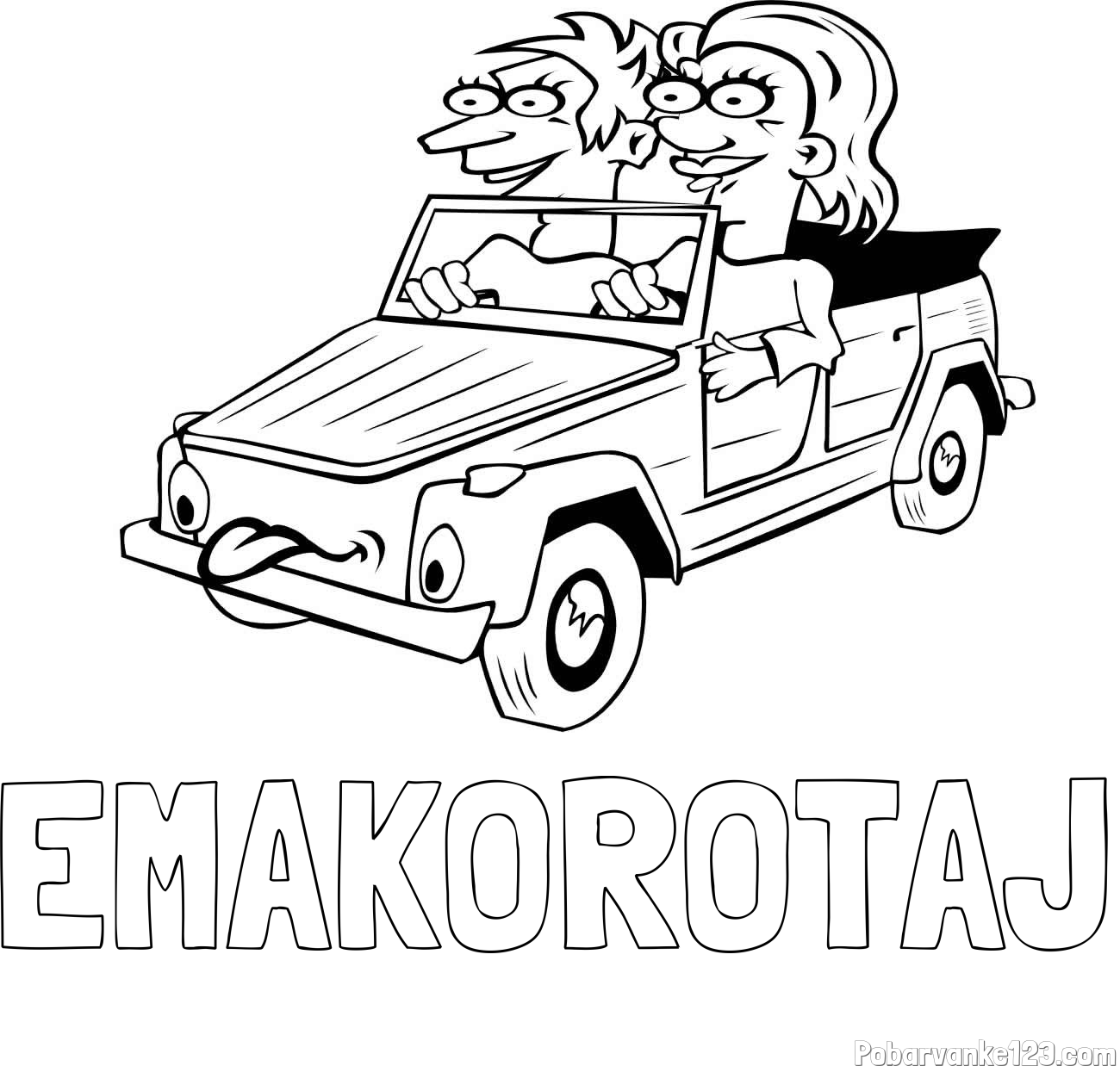 Pobarvanka imena EMAKOROTAJ in pobarvanka fanta in punce na poti