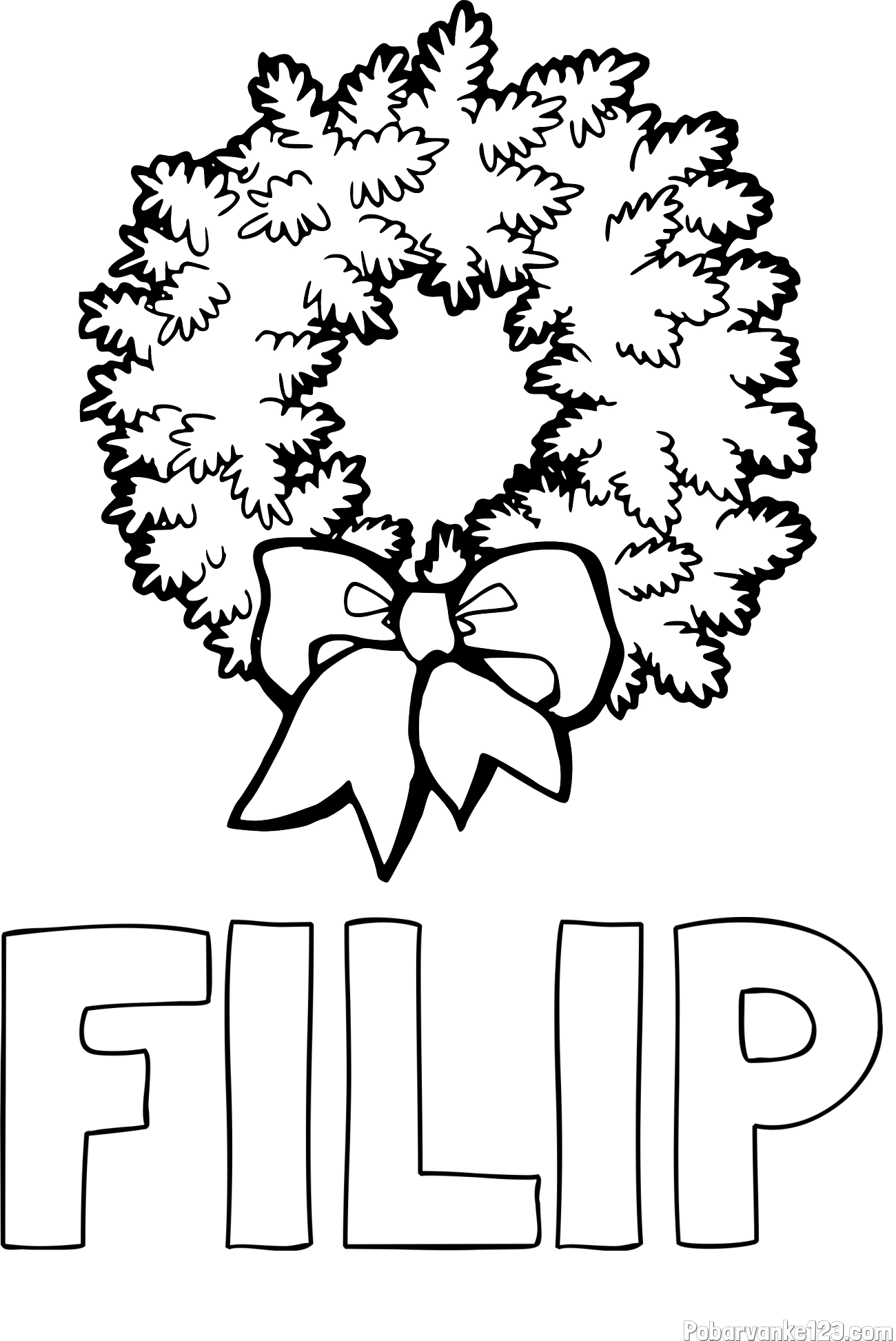 Pobarvanka imena FILIP in adventni venček