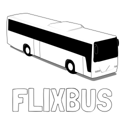 Online izdelana pobarvanka - Pobarvanka imena FLIXBUS in pobarvanka velikega avtobusa