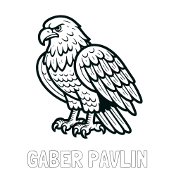 Online izdelana pobarvanka - Pobarvanka imena GABER PAVLIN in pobarvanka orla