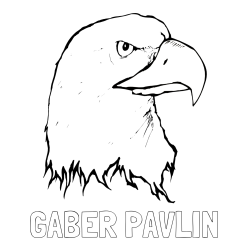 Pobarvanka imena GABER PAVLIN in pobarvanka orlove glave