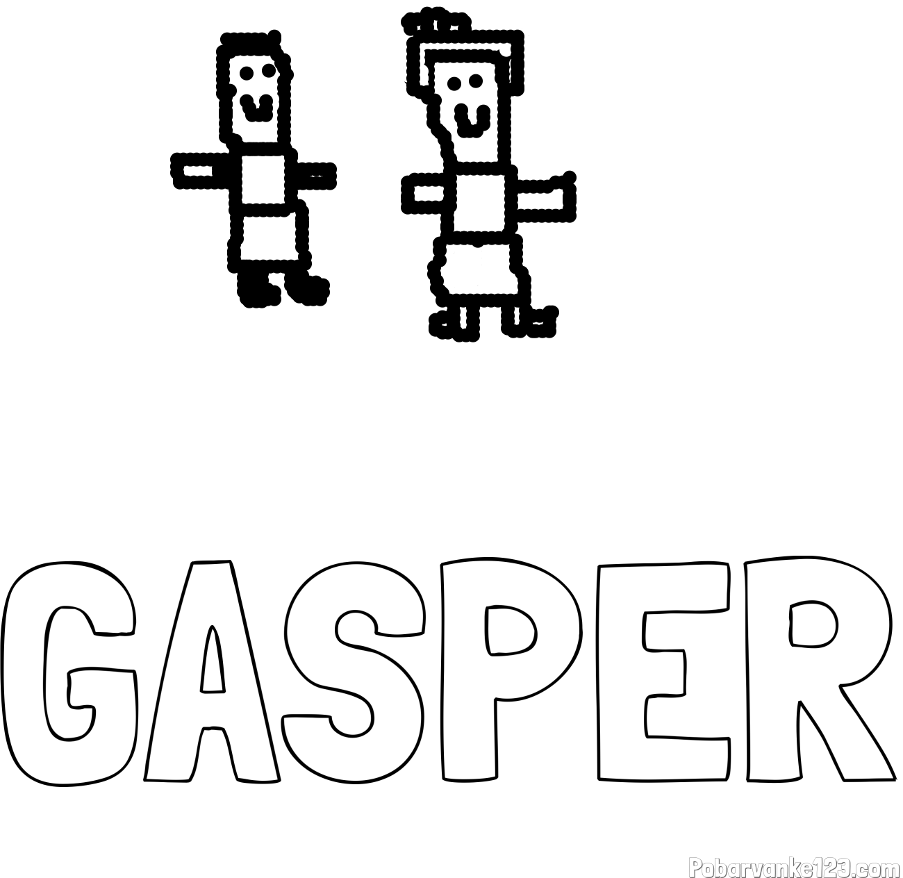 Pobarvanka imena GAŠPER in žan & alina