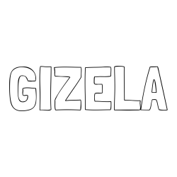 Online izdelana pobarvanka - Pobarvanka imena GIZELA