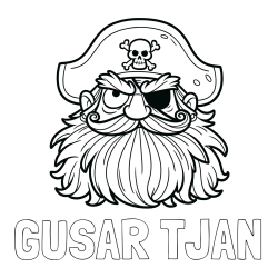 Online izdelana pobarvanka - Pobarvanka imena GUSAR TJAN in pobarvanka gusarja