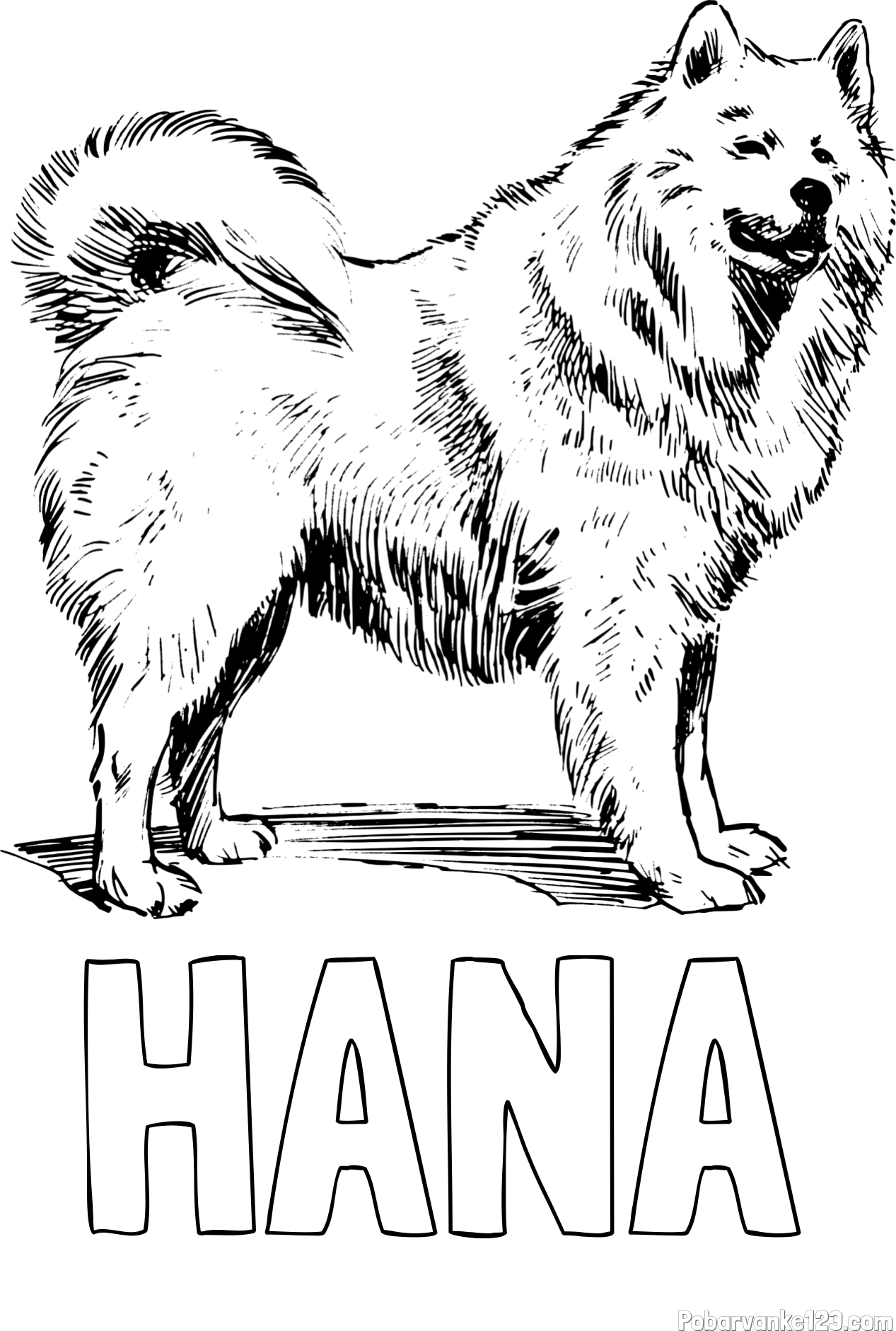 Pobarvanka imena HANA in pobarvanka čudovitega samojega