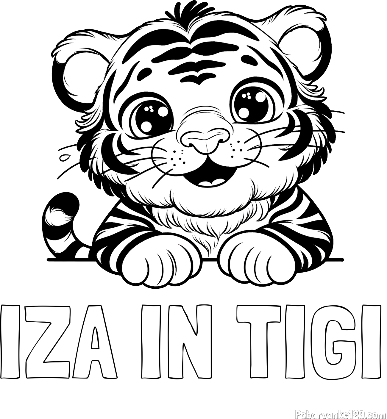 Pobarvanka imena IZA IN TIGI in pobarvanka tigrček