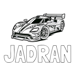 Online izdelana pobarvanka - Pobarvanka imena JADRAN in pobarvanka modernega športnega avtomobila