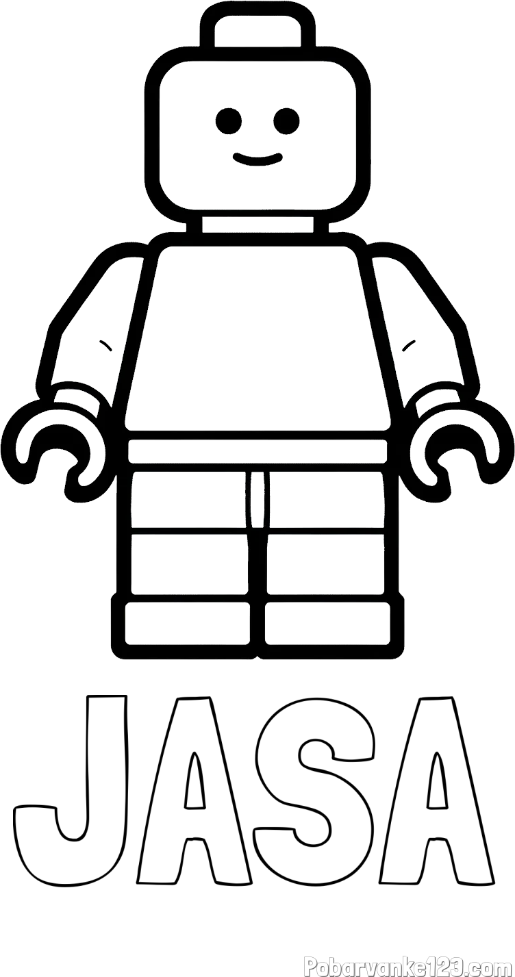 Pobarvanka imena JAŠA in pobarvanka LEGO figurice fanta