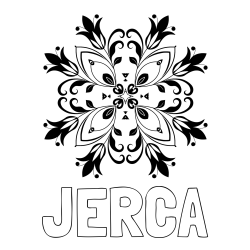 Online izdelana pobarvanka - Pobarvanka imena JERCA in pobarvanka mandale (cvetovi)