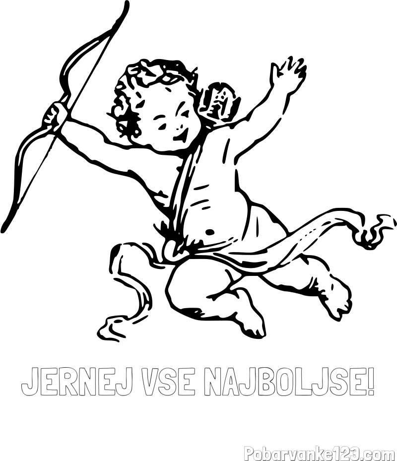 Pobarvanka imena JERNEJ VSE NAJBOLJŠE! in pobarvanka majhnega angela