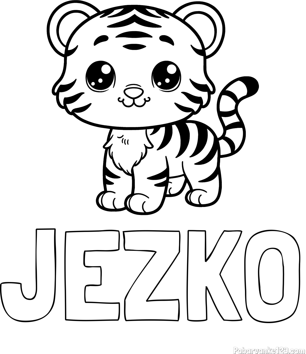 Pobarvanka imena JEŽKO in pobarvanka ljubkega tigrčka