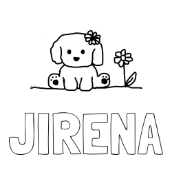 Online izdelana pobarvanka - Pobarvanka imena JIRENA in KUŽIKA