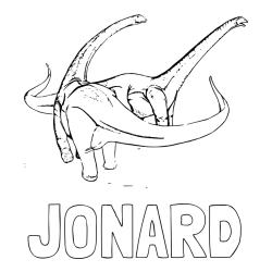 Online izdelana pobarvanka - Pobarvanka imena JONARD in pobarvanka dinozavra Alamosaurus