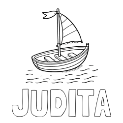 Online izdelana pobarvanka - Pobarvanka imena JUDITA in preprosta pobarvanka ladjice