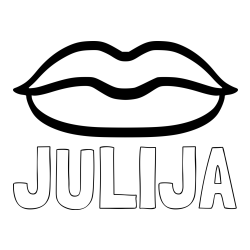 Online izdelana pobarvanka - Pobarvanka imena JULIJA in otroška pobarvanka ustnic