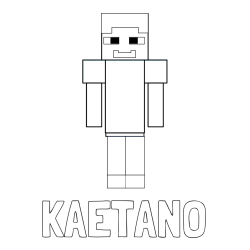 Online izdelana pobarvanka - Pobarvanka imena KAETANO in pobarvanka Minecraft glavnega junaka