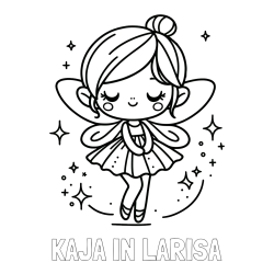 Online izdelana pobarvanka - Pobarvanka imena KAJA IN LARISA in otroška pobarvanka čarobne vile