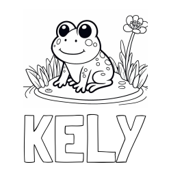 Online izdelana pobarvanka - Pobarvanka imena KELY in pobarvanka žabe