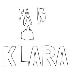 Online izdelana pobarvanka - Pobarvanka imena KLARA in fakič