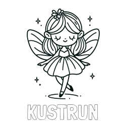 Online izdelana pobarvanka - Pobarvanka imena KUŠTRUN in enostavna pobarvanka čarobne vile