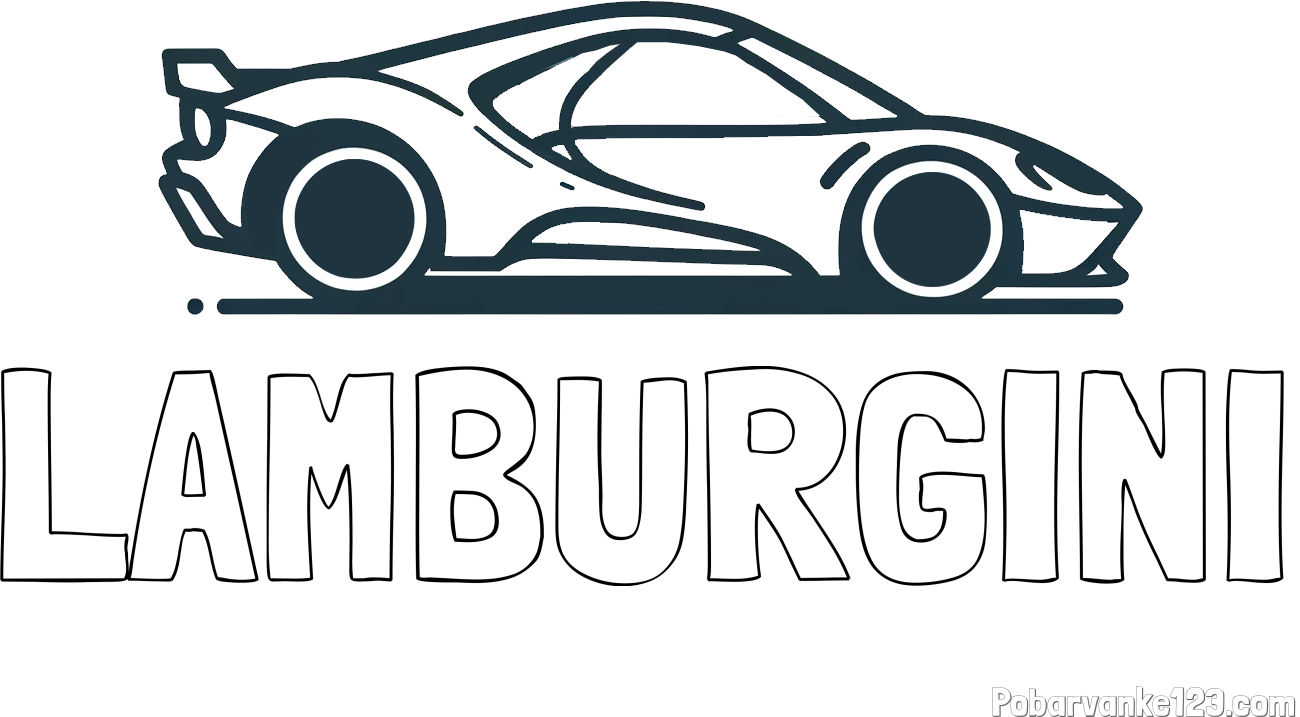 Pobarvanka imena LAMBURGINI in otroška pobarvanka dirkalnega avtomobila