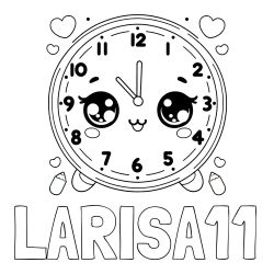 Online izdelana pobarvanka - Pobarvanka imena LARISA11 in pobarvanka ljubke ure