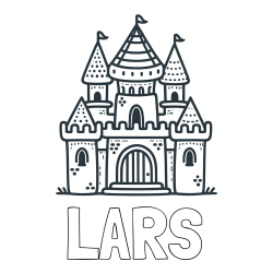 Online izdelana pobarvanka - Pobarvanka imena LARS in otroška pobarvanka gradu