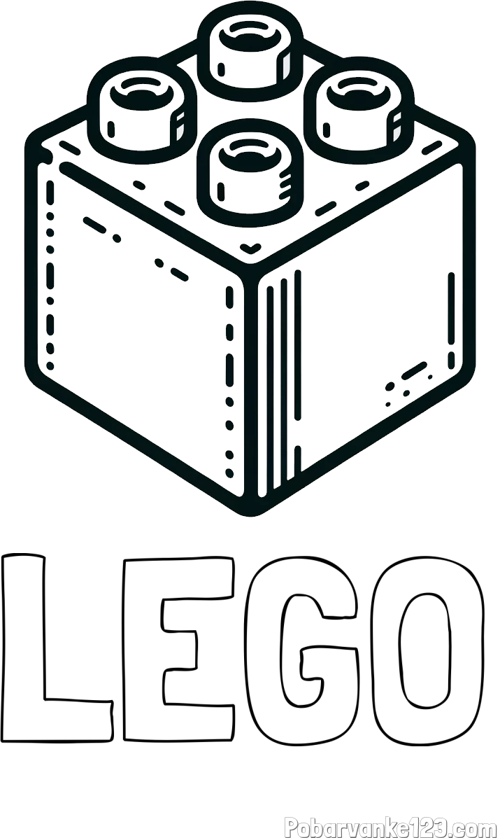 Pobarvanka imena LEGO in pobarvanka LEGO kocke