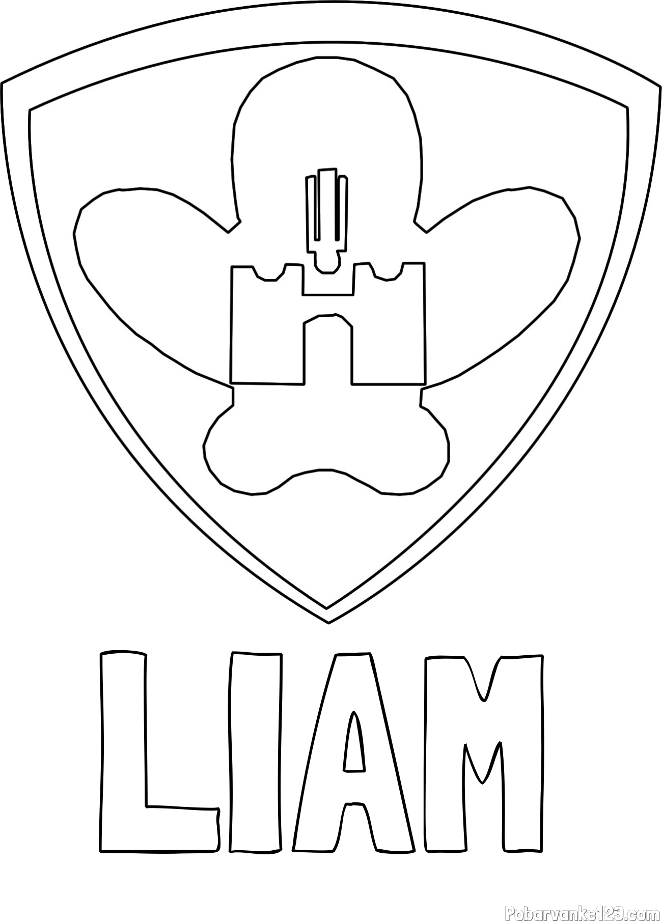 Pobarvanka imena LIAM in pobarvanka NK Maribor (grb)