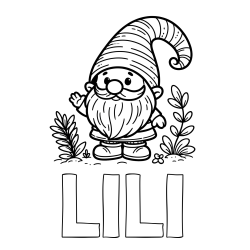 Online izdelana pobarvanka - Pobarvanka imena LILI in pobarvanka prijaznega škrata oz. palčka