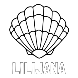 Online izdelana pobarvanka - Pobarvanka imena LILIJANA in pobarvanka školjke