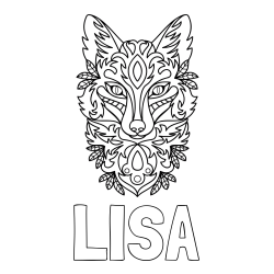 Online izdelana pobarvanka - Pobarvanka imena LISA in pobarvanka volka - mandale