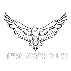 Online izdelana pobarvanka - Pobarvanka imena LOVRO  ŠEFER  7 LET in pobarvanka orla s široko razprtimi krili