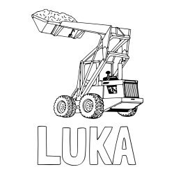 Online izdelana pobarvanka - Pobarvanka imena LUKA in pobarvanka velikega traktorja