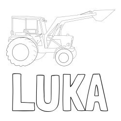 Pobarvanka imena LUKA in traktor 2