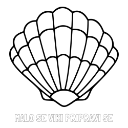Online izdelana pobarvanka - Pobarvanka imena MALO ŠE VIKI PRIPRAVI SE in pobarvanka školjke