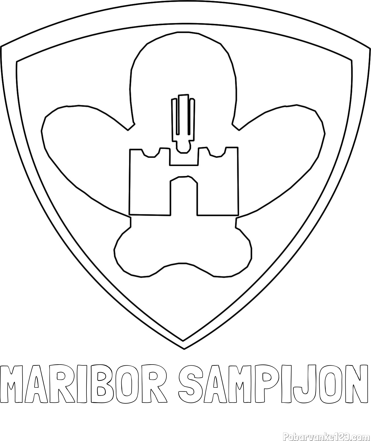 Pobarvanka imena MARIBOR ŠAMPIJON in pobarvanka NK Maribor (grb)