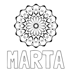 Online izdelana pobarvanka - Pobarvanka imena MARTA in mandale 3