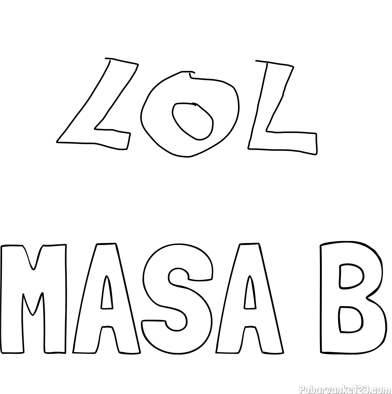 Pobarvanka imena MAŠA B in LOL- pobarvanka