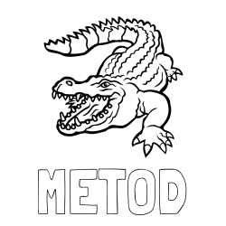 Online izdelana pobarvanka - Pobarvanka imena METOD in pobarvanka krokodila