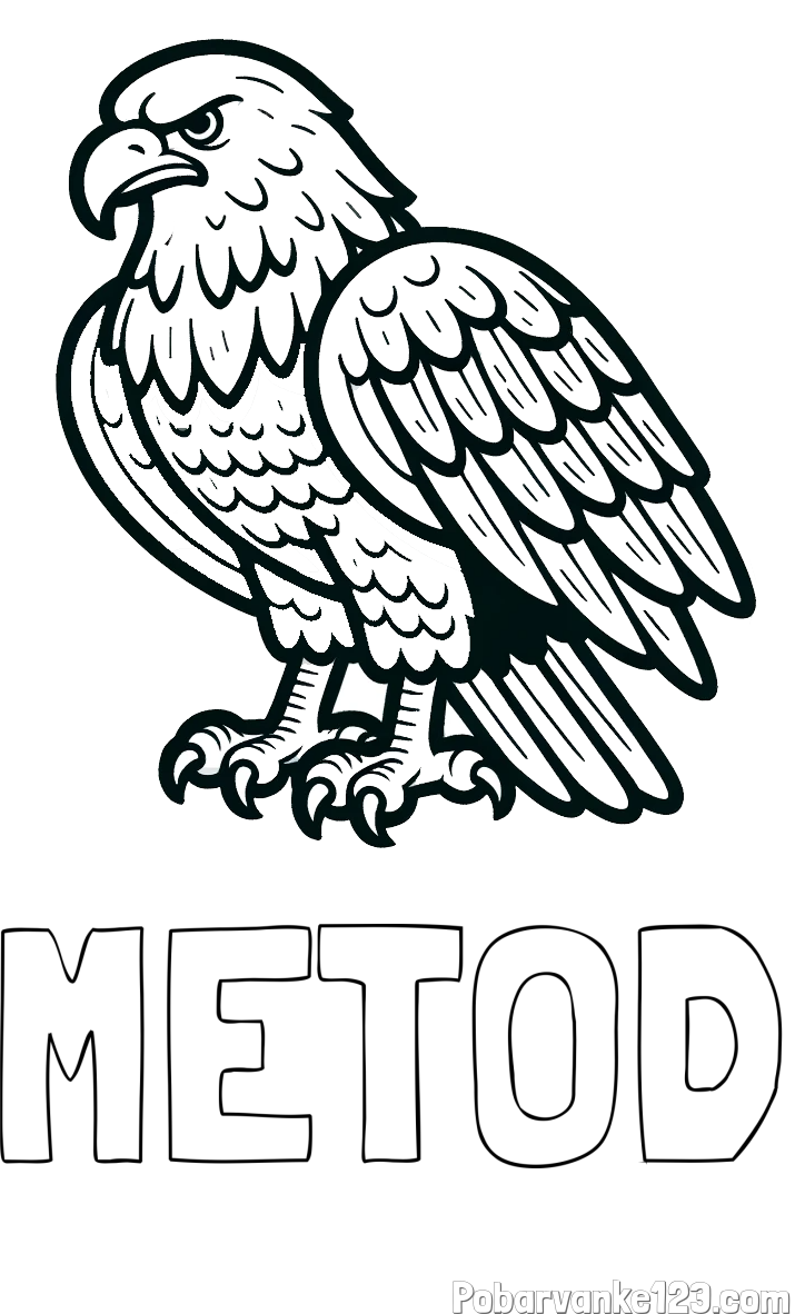 Pobarvanka imena METOD in pobarvanka orla