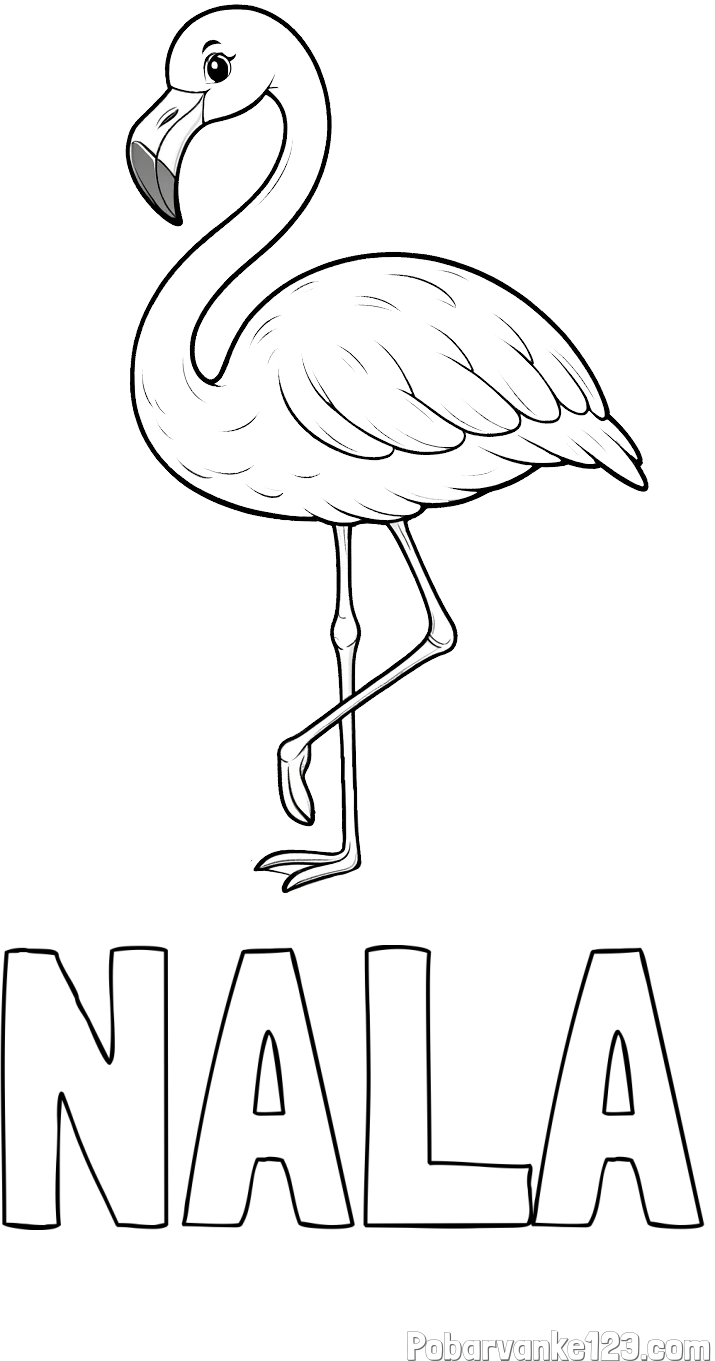 Pobarvanka imena NALA in pobarvanka flaminga
