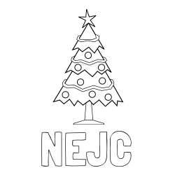 Online izdelana pobarvanka - Pobarvanka imena NEJC in pobarvanka božične smrečice