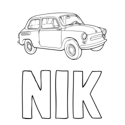 Online izdelana pobarvanka - Pobarvanka imena NIK in pobarvanka fička